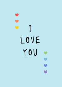 심플한 레인보우 하트(아쿠아 블루)