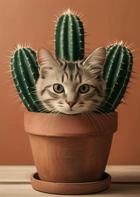 Weird Cat - Likes Cactus 3