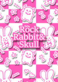 Rock rabbit and skull / pink checker
