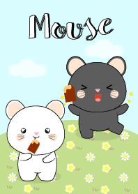 Love Cute Black Mouse & White Mouse