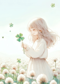 Cute Girl and a Clover V.18