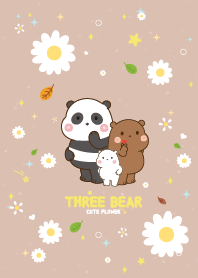 Three Bears Flower Summer Brown