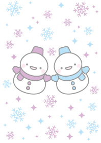 purple and blue twin snowman theme