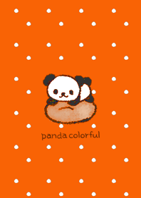 Panda colorful - Orange Polka dots 2
