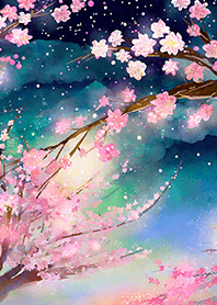 Beautiful night cherry blossoms#2694