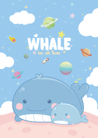 Whale Kawaii Galaxy Light Blue