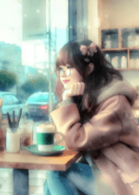 Cute Girl and Coffee V.9