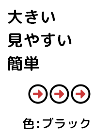 大きい見やすい簡単(色:ブラック)