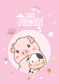 Pig&Cow Mini Cute Galaxy Pink