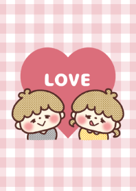 Love Couple and Gingham Check Theme -39-