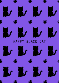 HAPPY BLACK CAT SILHOUETTEj-PURPLE-BLACK