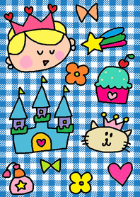 (princess girl x blue check)