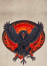 yatagarasu Sun & Flame Tattoo