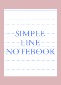 SIMPLE BLUE LINE NOTEBOOKj-DUSTY PINK