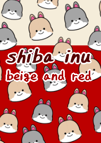 shibainu dog theme16 beige red