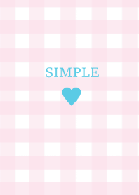 SIMPLE HEART -check lightbluepink-