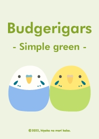 Budgerigars (Simple green)