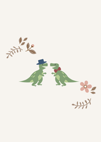 Dinosaur couple file-flowers and plants