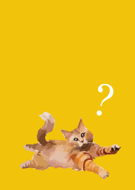 Jumping Cat on yellow JP