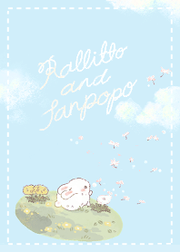 Fluffy dandelions and a rabbit