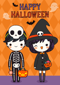 Happy halloween with cute couple