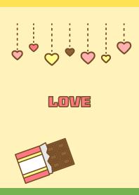 choc and heart3 on yellow