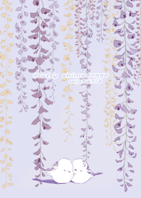 Fluffy Shimaenaga and wisteria theme