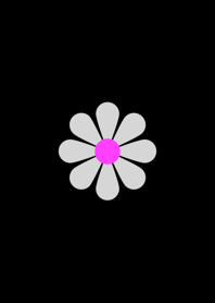 Simple Gray Flower [ Black ] Ver.2