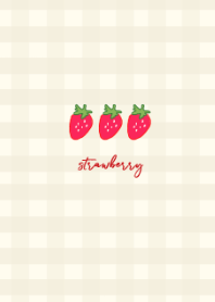 strawberry plaid -red beige-