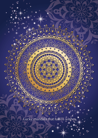 Lucky mandala -Gold & Navy-