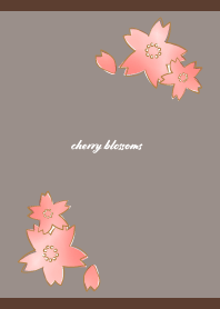 Pretty Cherry Blossoms on brown