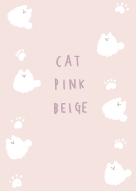 簡單貓粉紅米色