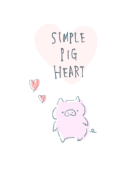 simple pig heart white gray