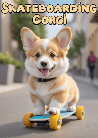 Cute Skateboarding Welsh Corgi VOL.8