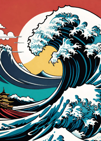 月光と海 浮世絵 Ha5IP