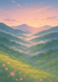 Misty Valley Soft Dawn Light