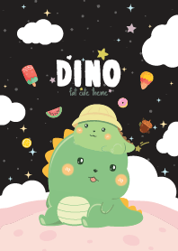 Dinosaur Kawaii Black