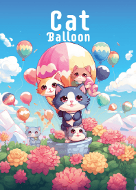 cat gang with colorful balloon 2