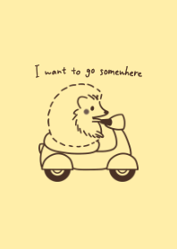 Hedgehog and Motorcycle -yellow-