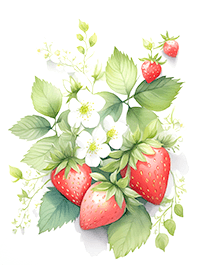 watercolor strawberry 2