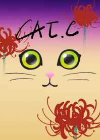Cat with cluster amaryllis pattern