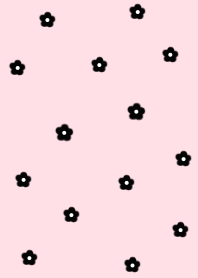 flower pattern -pinkblack-