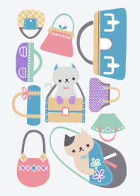 Cute cats with pretty bags JP