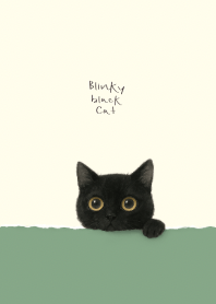 Blinky Black Cat (Green and soft yellow)