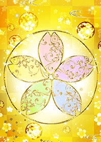 The golden cherry blossoms of happiness