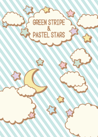 green stripe & pastel stars