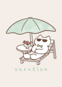 green ribbon cat.(vacation)pastel