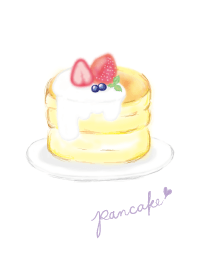 苺パンケーキ：オトナ水彩画*
