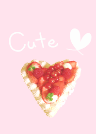 Cute heart shaped berry cake