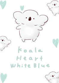 シンプル コアラ ハート ホワイト　ブルー